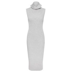 Whistles Grey Claudia Cowl Sweater Dress Sleeveless Small Merino Wool Cotton W